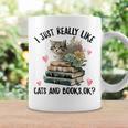 I Just Really Like Cats And Books Cat Watercolor Graphic Print Coffee Mug Gifts ideas