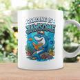 Kids Toddler Boy Reading Is Jawsome Shark Book Lover Kids Nerdy Graphic Print Coffee Mug Gifts ideas