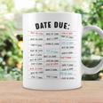 Library Due Date Stamp Card Librarian Book Reading Vintage Graphic Print Coffee Mug Gifts ideas