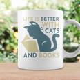 Life Is Better With Cats And Books Graphic Print Coffee Mug Gifts ideas
