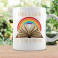 Take A Look It In A Book Retro Rainbow Reading Teacher Graphic Print Coffee Mug Gifts ideas