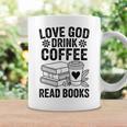 Love God Drink Coffee Read Books For Book Lovers Graphic Print Coffee Mug Gifts ideas