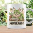 Matcha Drinking Maine Coon Cat Reading Books Aesthetic Graphic Print Coffee Mug Gifts ideas