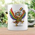 Owl With Pride Flag Book Lover Rainbow Library Graphic Print Coffee Mug Gifts ideas