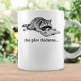 The Plot Thickens Raccoon Reading Book Bookish Graphic Print Coffee Mug Gifts ideas