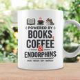 Powered By Books Coffee Endorphins Running Reader Runner Graphic Print Coffee Mug Gifts ideas