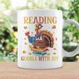 Reading Makes Me Gobble With Joy Turkey Reading Book L Graphic Print Coffee Mug Gifts ideas