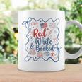 Red And Booked Coquette 4th Of July Book Lover Graphic Print Coffee Mug Gifts ideas