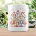 Retired 2026 A New Chapter Begins Floral Book Graphic Print Coffee Mug Gifts ideas