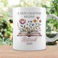 Retired 2026 Teacher Women A New Chapter Begins Floral Book Graphic Print Coffee Mug Gifts ideas