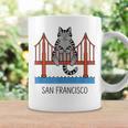 San Francisco Cat Golden Gate Bridge Book Lover Graphic Print Coffee Mug Gifts ideas