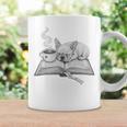 Sleepy Puppy On Open Book With Coffee For Readers Premium Tri-Blend Graphic Print Coffee Mug Gifts ideas