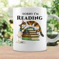 Sorry I'm Reading Calico Cat Book Lover Graphic Print Coffee Mug Gifts ideas