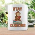 Stay Curious Monkey Reading Kids Book Lover Jungle Animal Graphic Print Coffee Mug Gifts ideas