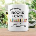 Time Spent With Books & Cats Is Never Wasted Graphic Print Coffee Mug Gifts ideas