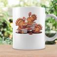 Turkey Reading Books Fall Thanksgiving Teacher Book Lovers Graphic Print Coffee Mug Gifts ideas