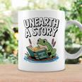 Unearth a Story Frog Reading a Book Summer 2026 Premium Tri-Blend Graphic Print Coffee Mug Gifts ideas
