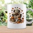 Vintage Ghost Book Reading Pumpkin Gothic Halloween Teachers Graphic Print Coffee Mug Gifts ideas