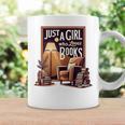 Vintage Just A Girl Who Loves Books Retro Bookworm Reader Graphic Print Coffee Mug Gifts ideas