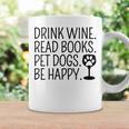 Women's Drink Wine Read Books Pet Dogs Book Lover Dog Mom Graphic Print Coffee Mug Gifts ideas