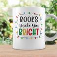 XboE Books Make Bright Christmas Light Merry Xmas Bookworm Graphic Print Coffee Mug Gifts ideas