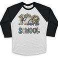 100 Days Of School Baseball Camo Camo Cap Boy School Baseball Raglan Shirt