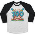 100 Days Of School Baseball Drip Boys 100th Day Of School Baseball Raglan Shirt