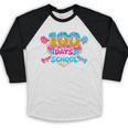 100 Days Of School Baseball Drip Ice Cream Costume Teachers Baseball Raglan Shirt
