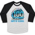 100 Days Of School Baseball Drip Ice Cream Kid Boy 100th Day Baseball Raglan Shirt