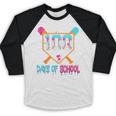 100 Days Of School Baseball Ice Cream Drip 100th Day School Baseball Raglan Shirt