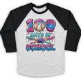 100 Days Of School Baseball Sports Drip Graphic Baseball Raglan Shirt