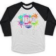 100 Days Of School Dripping Baseball Boys Kids Teacher Baseball Raglan Shirt