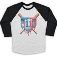 11th Birthday 11yr 2014 Baseball 11 Player 11th Birthday Baseball Raglan Shirt
