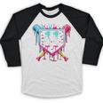 11th Birthday Boys Baseball Ice Cream Drip Boys Baseball Baseball Raglan Shirt