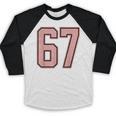 6 7 Number 67 Baseball Meme Tee For Women Baseball Raglan Shirt