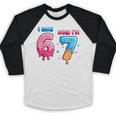 I Was 6 Now I'm 7 Birthday Baseball Drip For Boys Kid Baseball Raglan Shirt