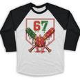 67 Baseball Drip Christmas Meme Six Seven Gen Alpha Slang Baseball Raglan Shirt