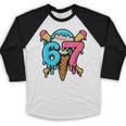 67 Baseball Ice Cream Drip Player Baseball Raglan Shirt