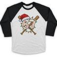 67 Baseball Xmas Lights Santa Hat Holiday Baseball Raglan Shirt