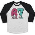 67 Ice Cream Drip Baseball Gen Alpha Slang Six Seven Meme Baseball Raglan Shirt