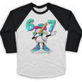 67 Meme Six Seven 6 7 Meme Dab Baseball Ice Cream Drip Baseball Raglan Shirt