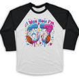 7th Birthday I Was 6 Now I'm 7 Baseball Ice Cream Drip Baseball Raglan Shirt