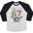 7th Birthday Boys I Was 6 Now I'm 7 Baseball Ice Cream Drip Baseball Raglan Shirt 7th Birthday Boys I Was 6 Now I'm 7 Baseball Ice Cream Drip Baseball Raglan Shirt
