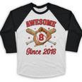 8 Year Old Boys Awesome Since 2018 Baseball Birthday Baseball Raglan Shirt 8 Year Old Boys Awesome Since 2018 Baseball Birthday Baseball Raglan Shirt