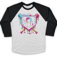 8th Birthday Boys Baseball Ice Cream Drip Boys Baseball Baseball Raglan Shirt