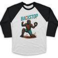 Backstop Catcher Baseball Graphic Baseball Raglan Shirt