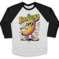 Banana Baseball Cartoon Cool Sports Kids Teens Baseball Raglan Shirt