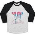 Baseball 10 Year Old Ice Cream Drip 10th Birthday Boys Baseball Raglan Shirt