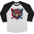 Baseball 12 Year Old Splash Drip 12th Birthday Boy Number 12 Baseball Raglan Shirt Baseball 12 Year Old Splash Drip 12th Birthday Boy Number 12 Baseball Raglan Shirt