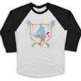 Baseball 4 Year Old Ice Cream Drip 4th Birthday Boy Number 4 Baseball Raglan Shirt